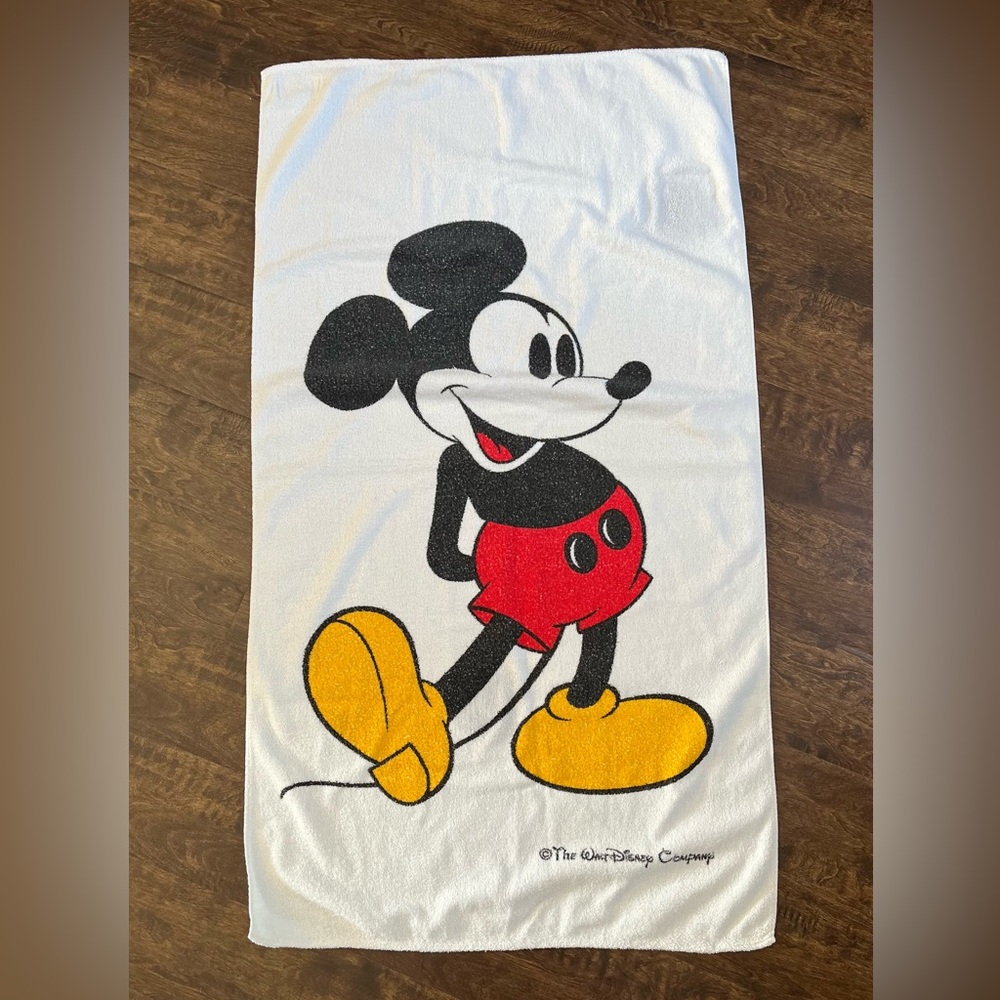 Vintage Disney Mickey Mouse Beach Towel Caldwell The Walt Disney Co 80-90s